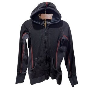 Dovetail Workwear Black and Orange Zip Up Hooded Jacket M